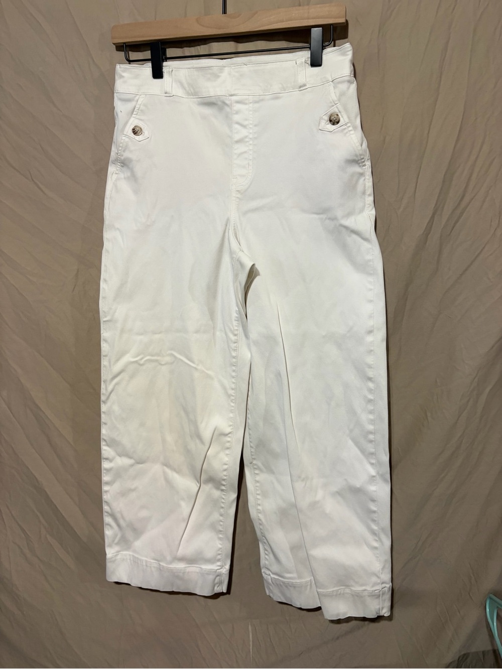SPANX White Crop Straight Jeans